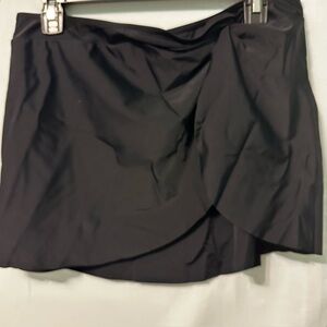 Unbranded Black Swim Skirt Cover Up Size XL Split Gathered Lightweight
